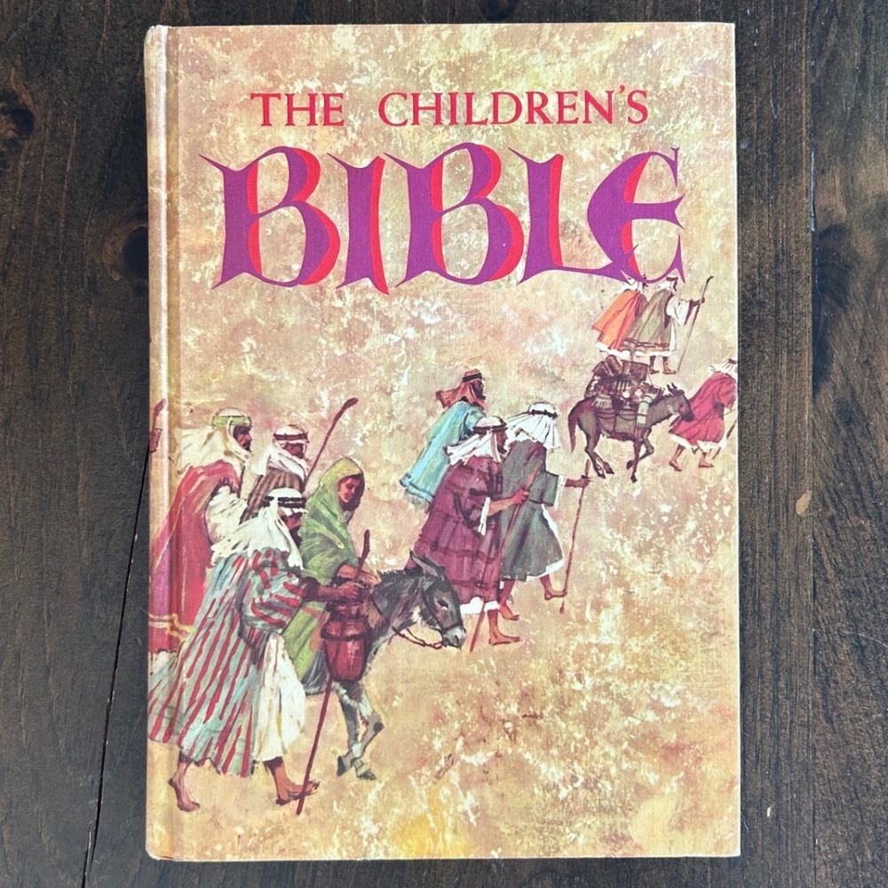 Vintage Golden Press The Childrens Bible Kids Hardcover 70s Colorful Educational